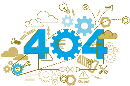 Illustration typographique autour du 404.